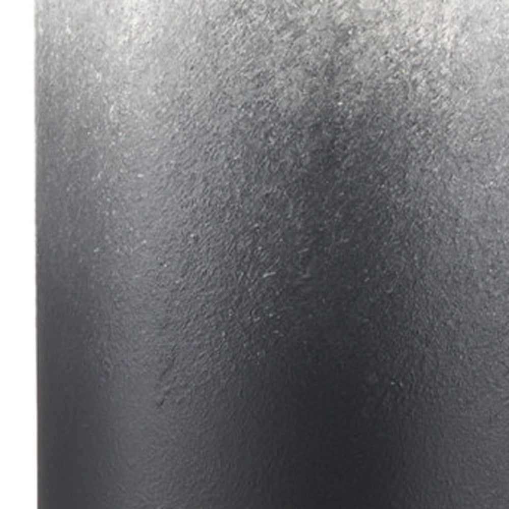 24" Black And White Ombre Metal Table Vase