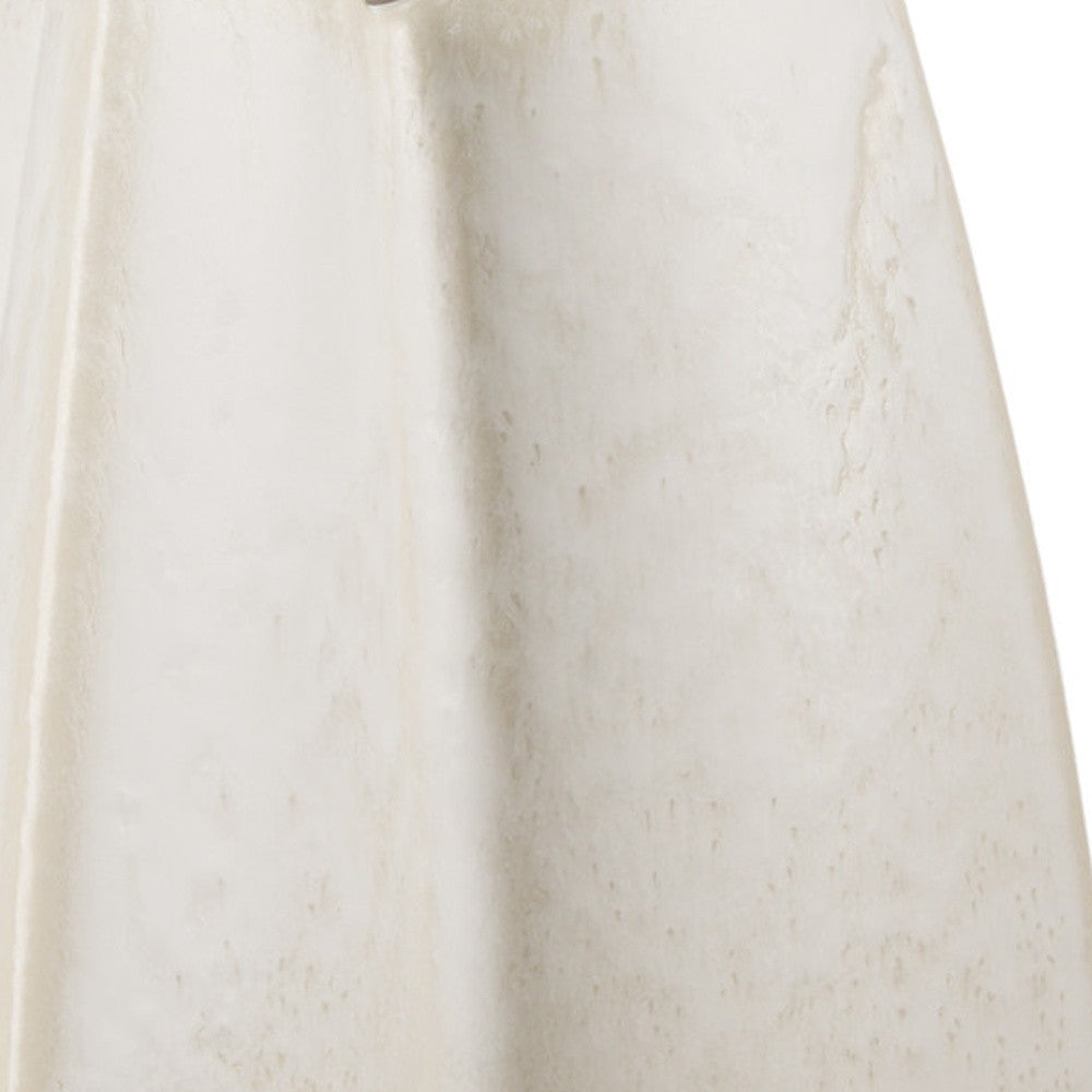 14" Off White And Tan Color Block Ceramic Table Vase