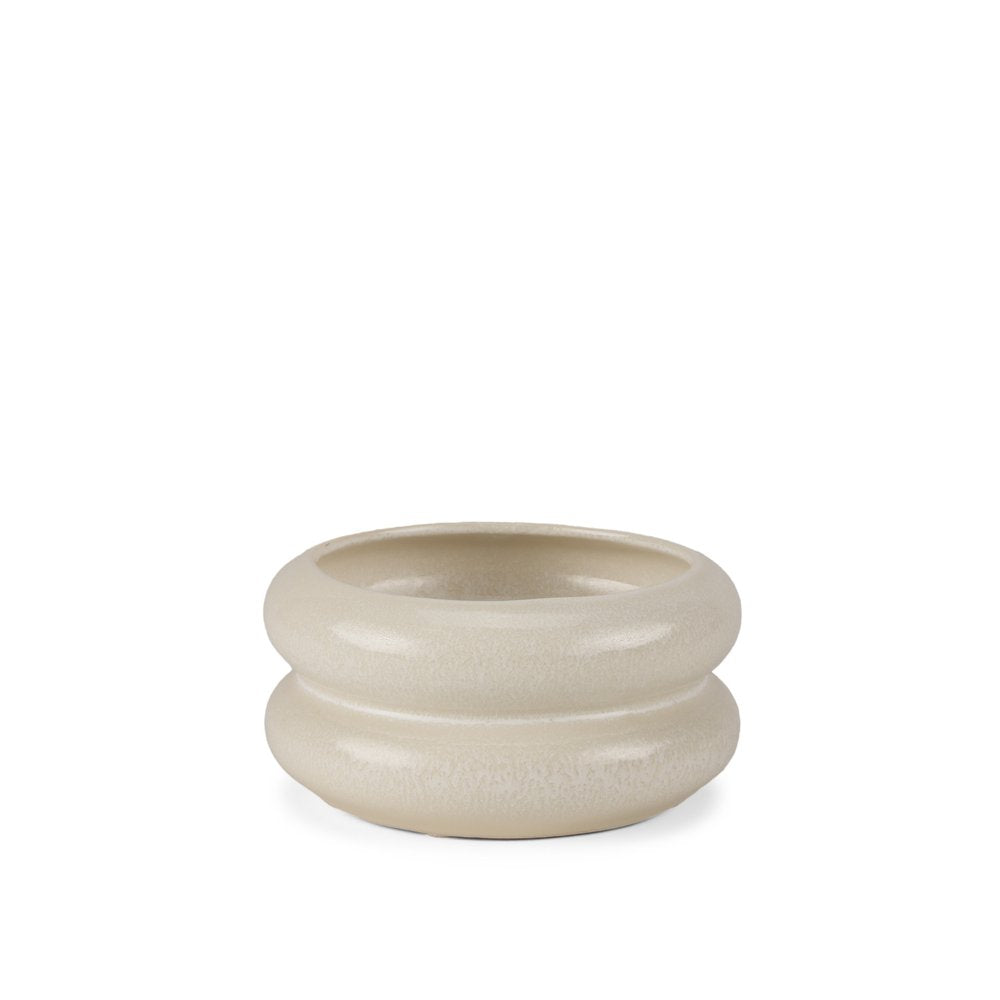 4" Cream Cylinder Ceramic Table Vase