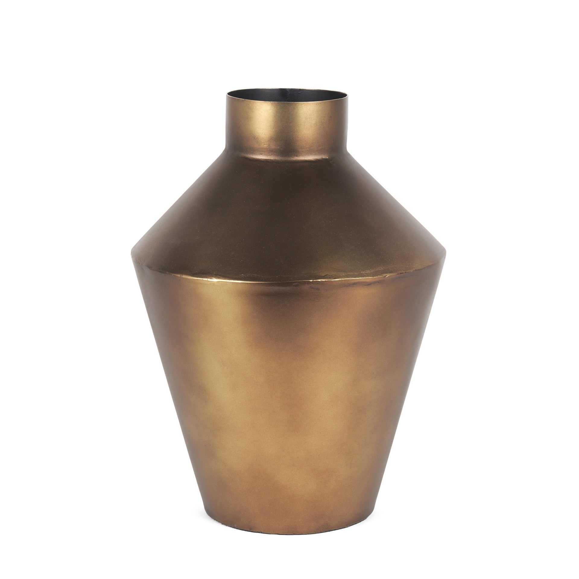 12" Antiqued Bronze Metal Trumpet Table Vase