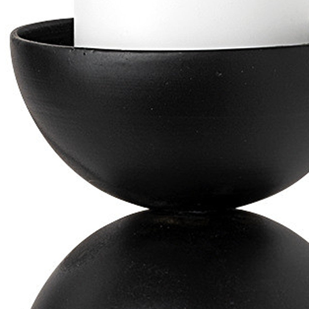 13" Black Metal Tabletop Pillar Candle Holder
