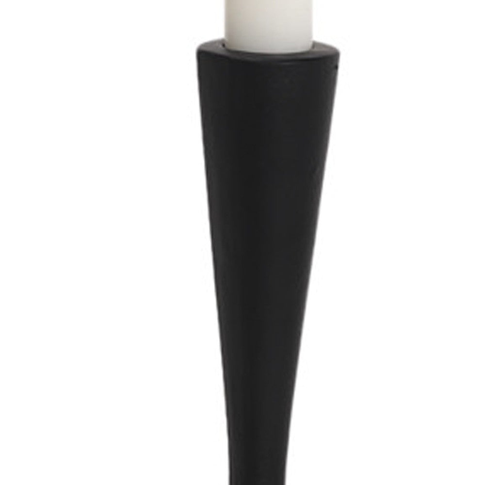 11" Black Metal Tabletop Taper Candlestick