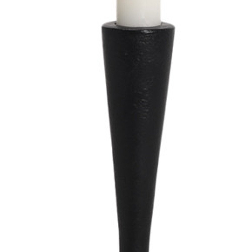 13" Black Metal Abstract Tabletop Candle Holder
