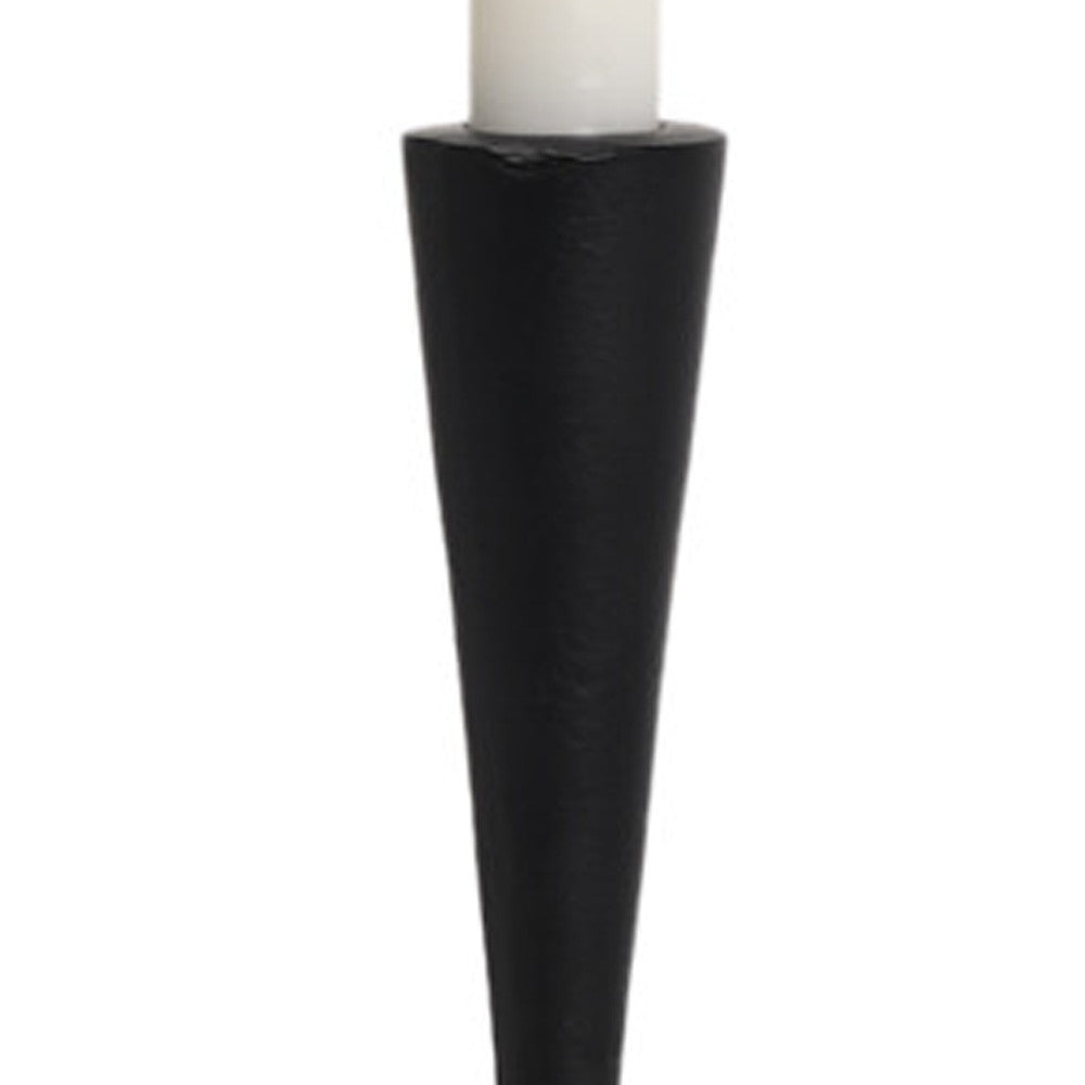 15" Black Metal Abstract Tabletop Candle Holder