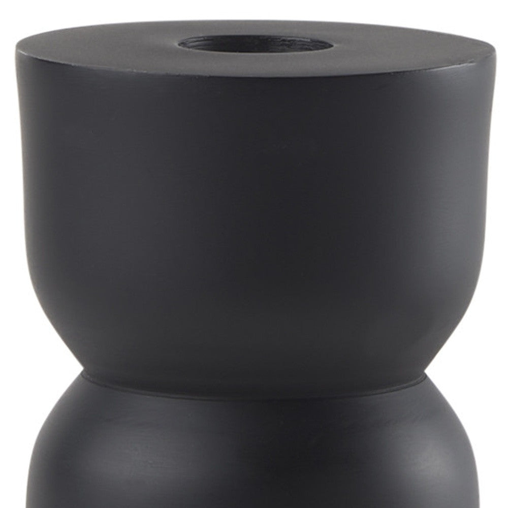 8" Black Metal Tabletop Taper Candle Holder