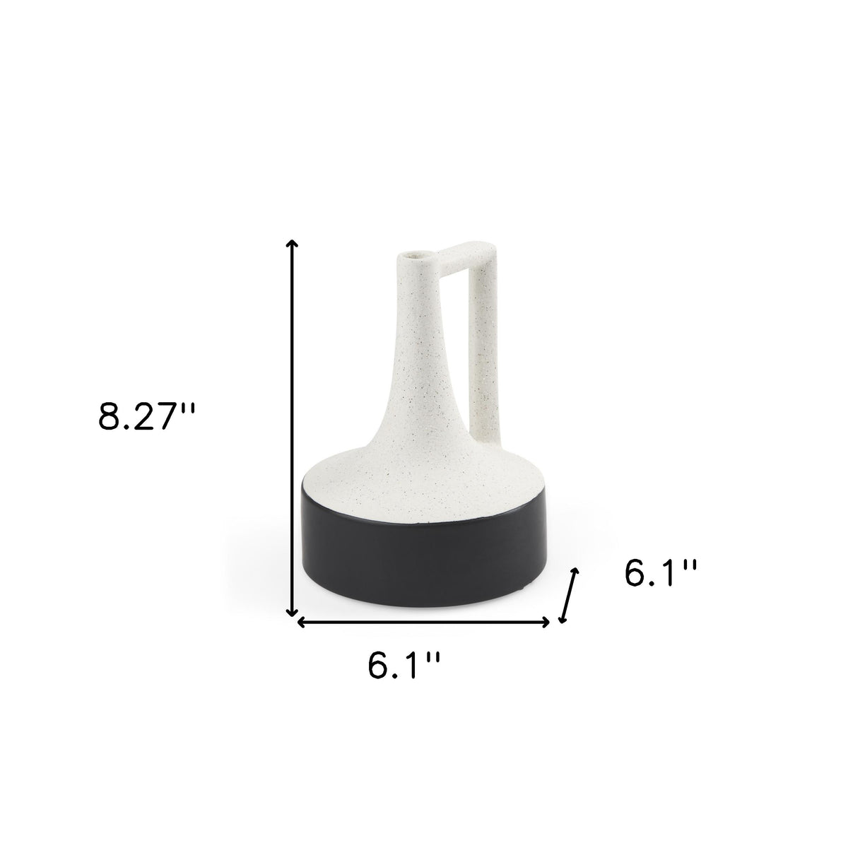8" Black And White Ombre Ceramic Jug Vase