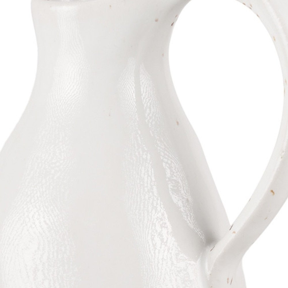 14" White And Beige Ombre Ceramic Bud Jug Vase