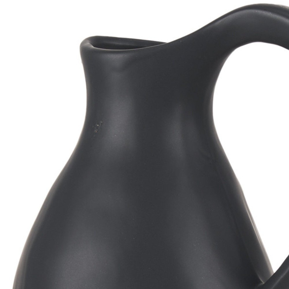15" Black Ceramic Bud Jug Vase