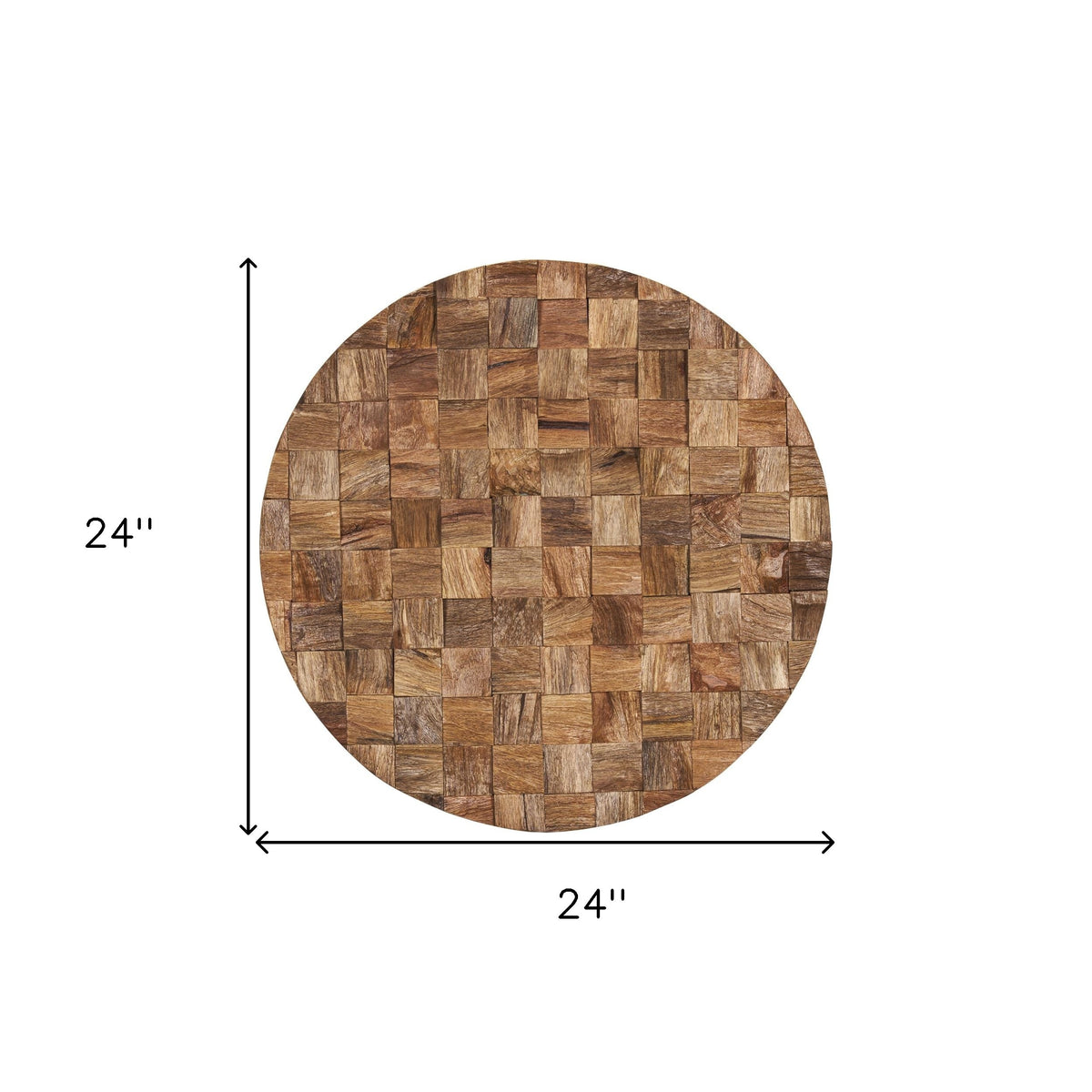 Into the Abyss II 24" X 24" Brown Geometric Wood Circle Hanging Dimensional Sculpture