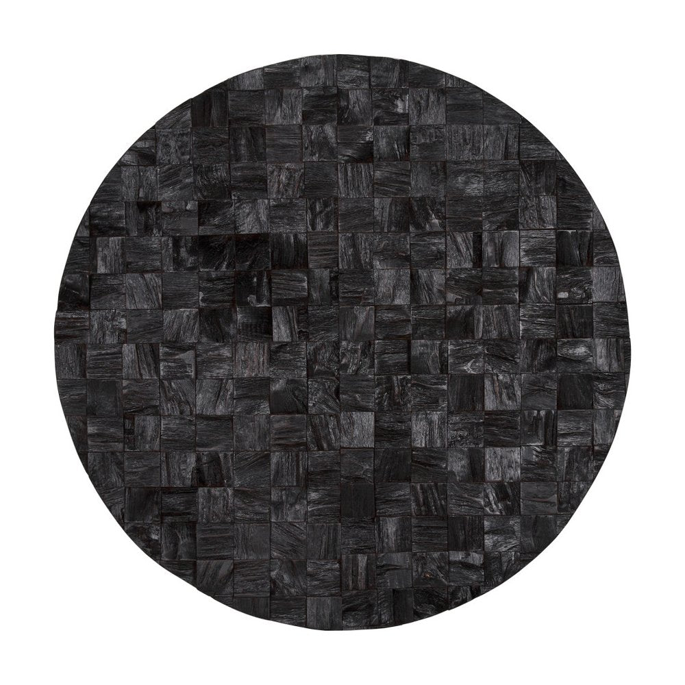 Into the Abyss II 32" X 32" Black Geometric Wood Circle Hanging Dimensional Sculpture
