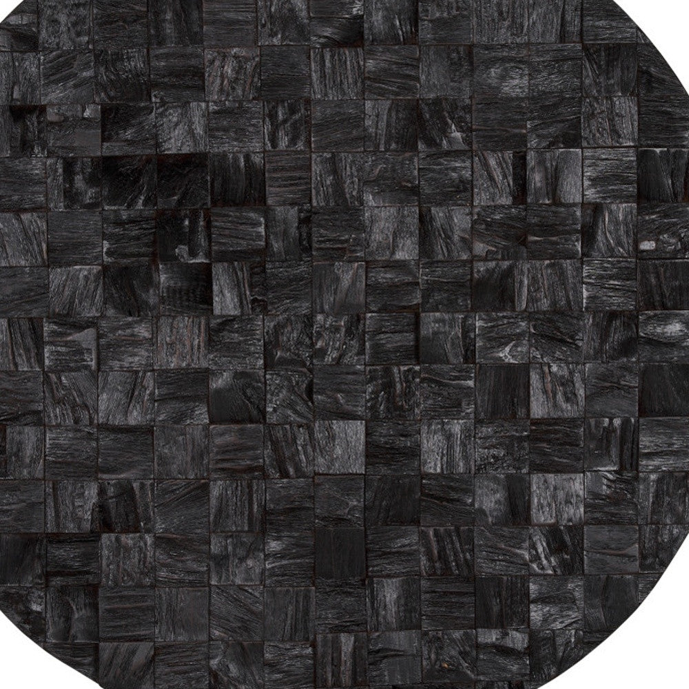 Into the Abyss II 32" X 32" Black Geometric Wood Circle Hanging Dimensional Sculpture