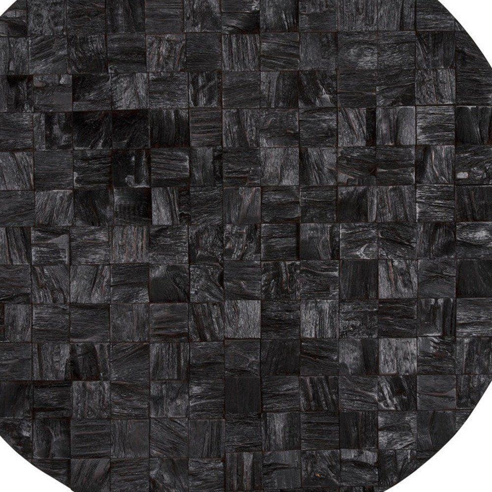 Into the Abyss II 32" X 32" Black Geometric Wood Circle Hanging Dimensional Sculpture