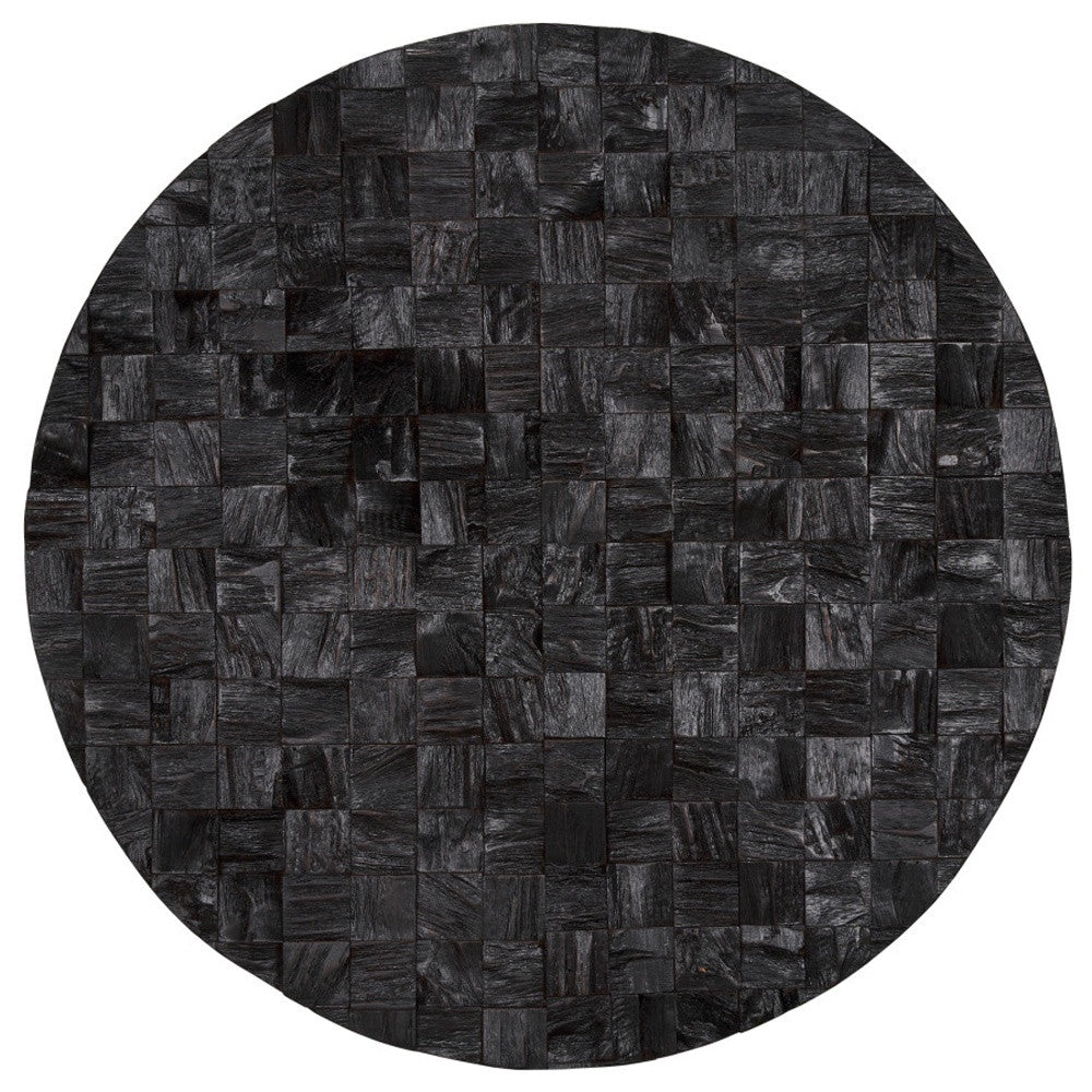 Into the Abyss II 32" X 32" Black Geometric Wood Circle Hanging Dimensional Sculpture