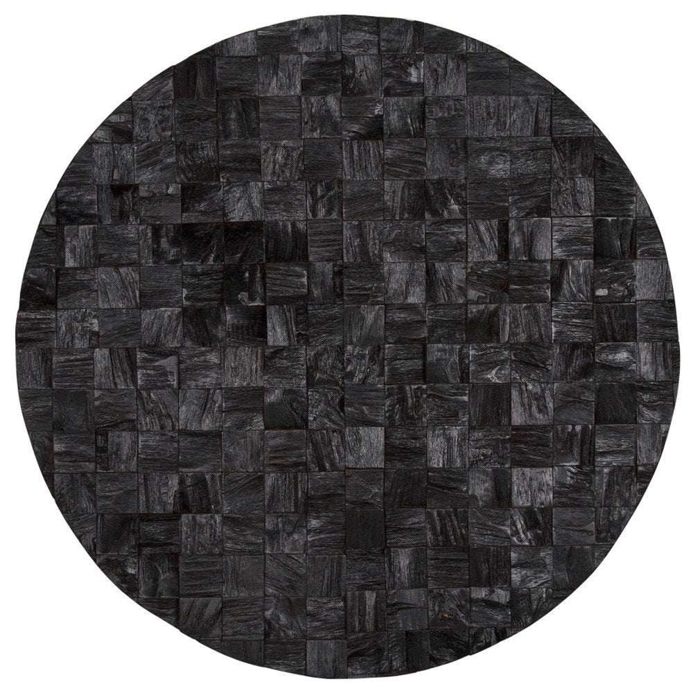 Into the Abyss II 32" X 32" Black Geometric Wood Circle Hanging Dimensional Sculpture