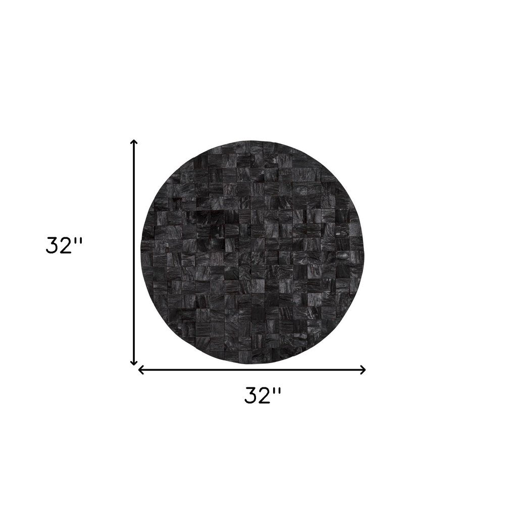 Into the Abyss II 32" X 32" Black Geometric Wood Circle Hanging Dimensional Sculpture