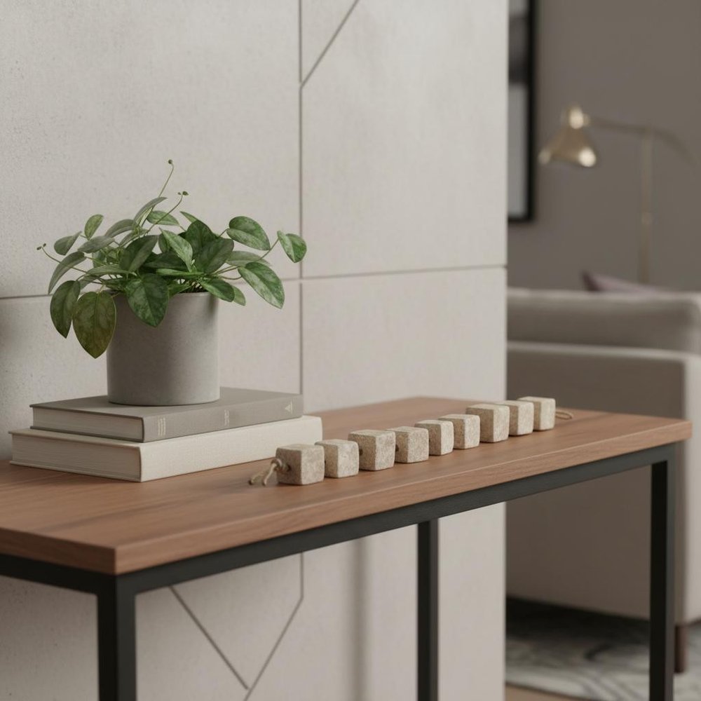 2" Beige Paper Cube Tabletop Sculpture