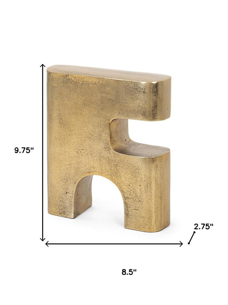 10" Brass Aluminum Tabletop Sculpture