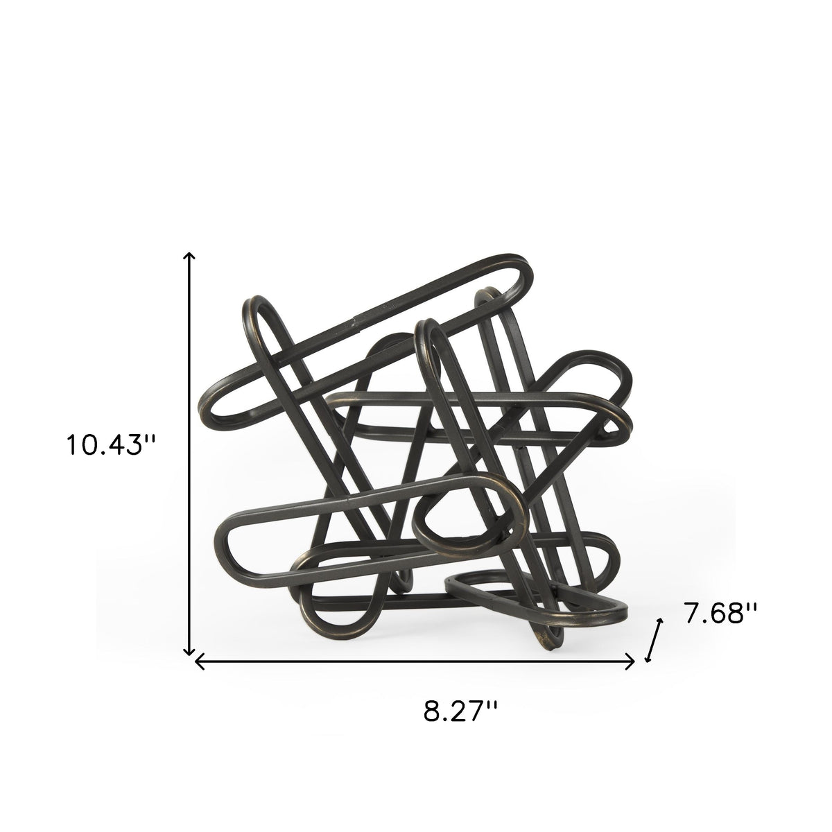 8" Black Metal Abstract Tabletop Sculpture