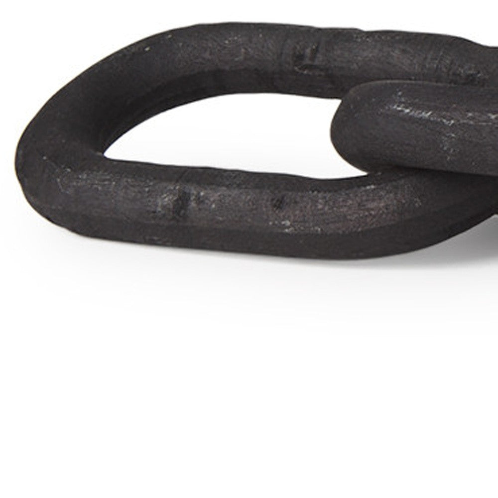 5" Black Solid Wood Tabletop Sculpture