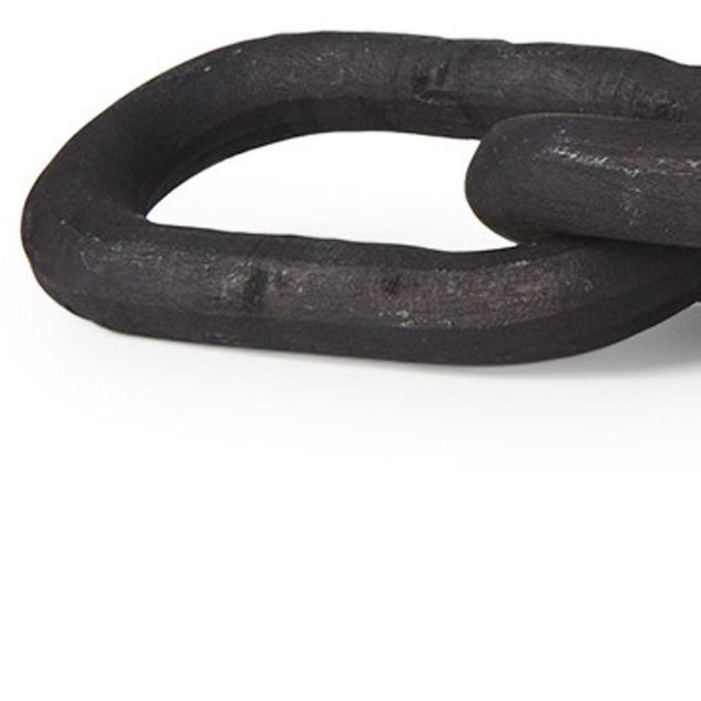 5" Black Solid Wood Tabletop Sculpture