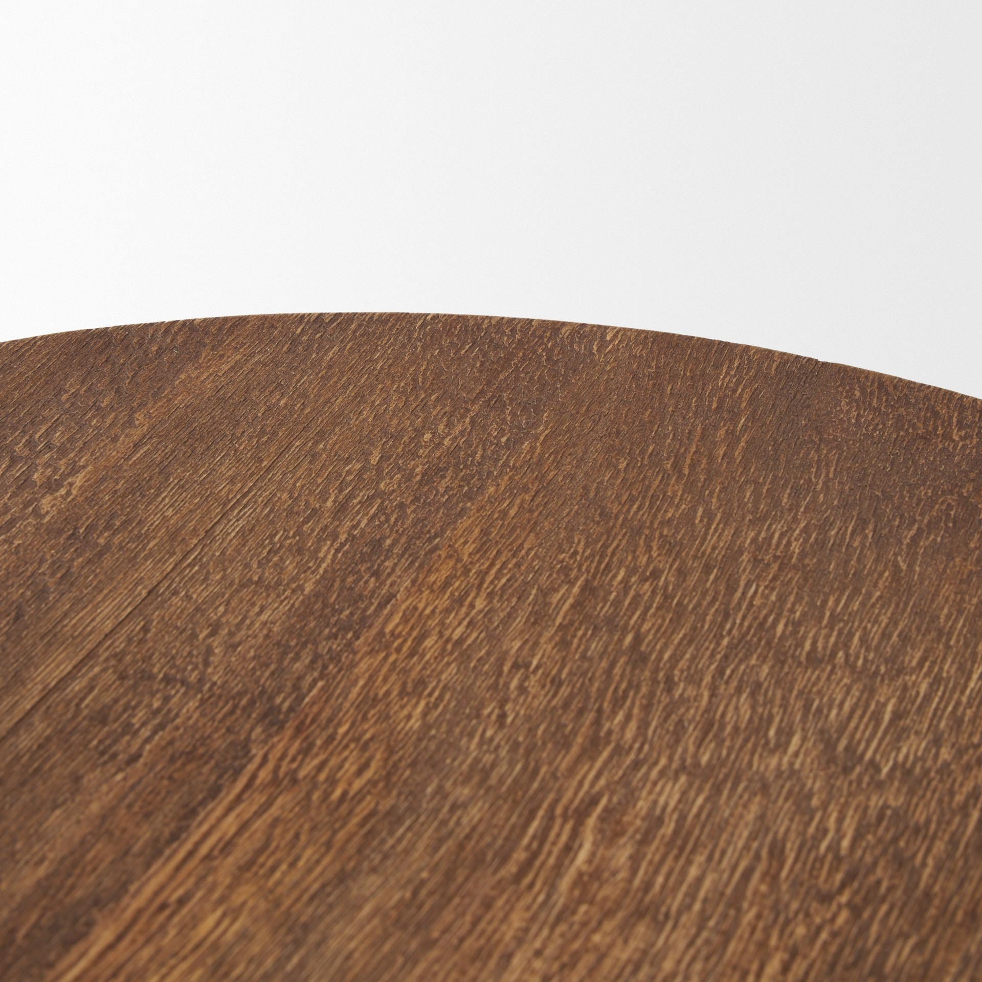 Set of Two Natural Light Brown Round Wood Handmade Serving Trays