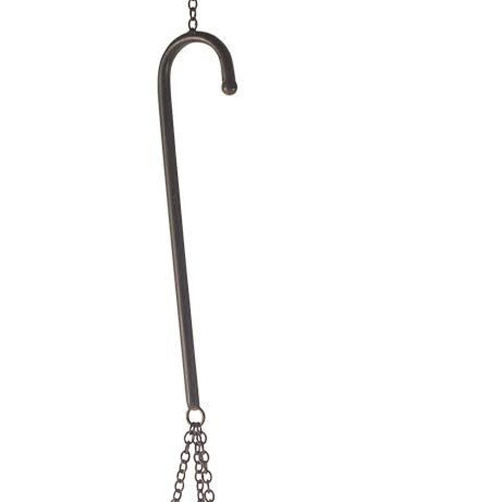42" Black Distressed Woven Metal Lantern Candle Holder
