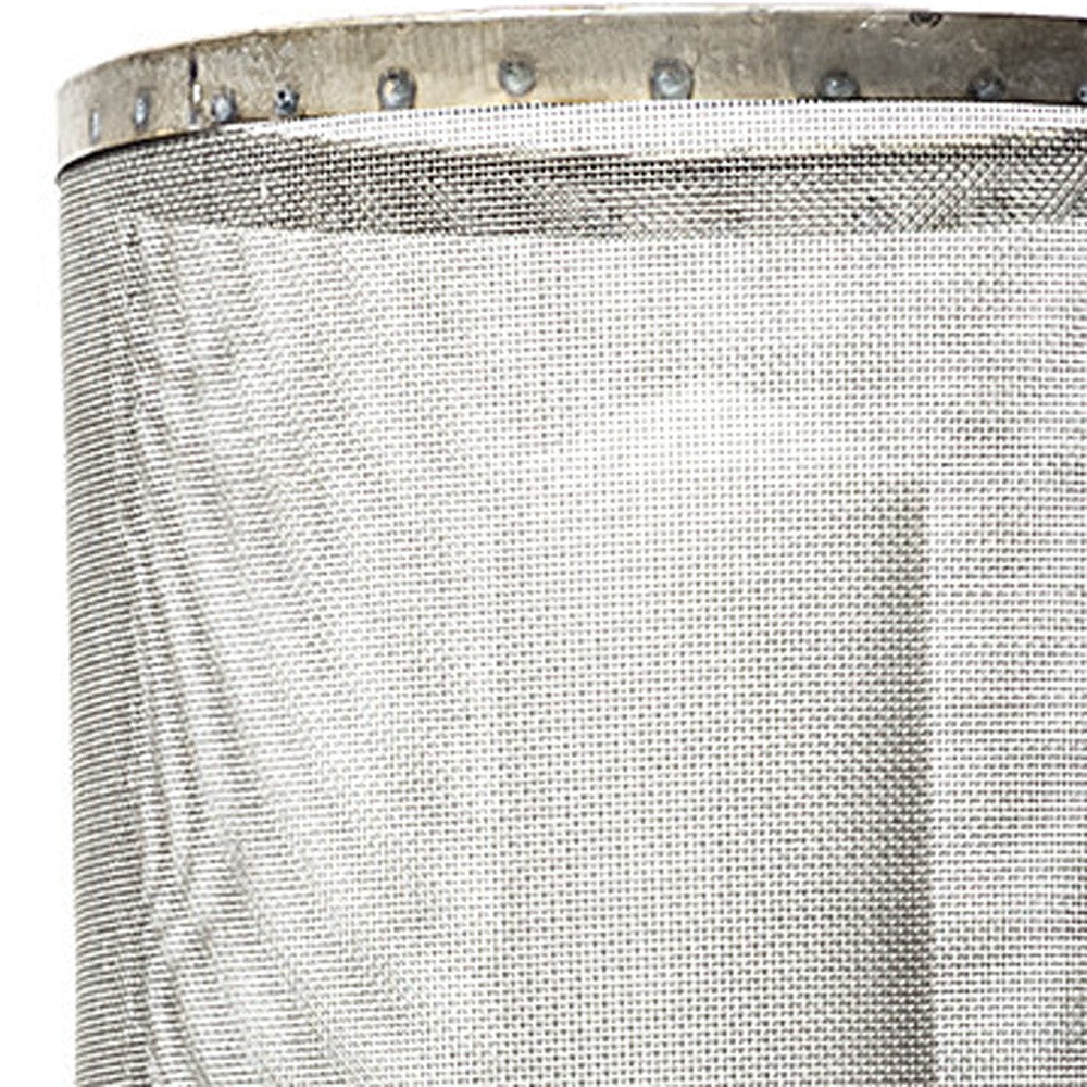 Set of Two Black Distressed Geometric Metal Lantern Candle Holders