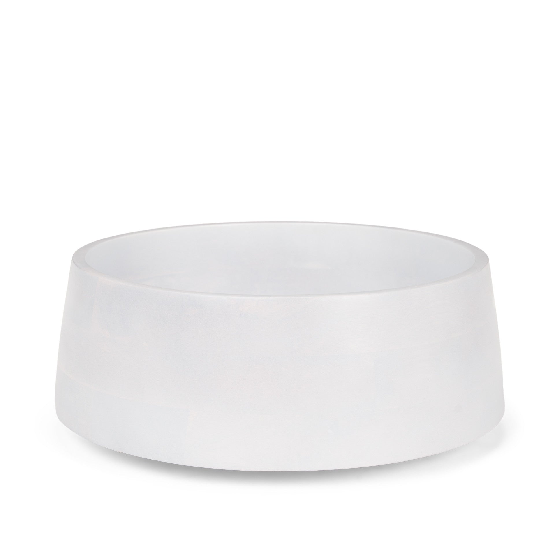 14" White Wood Round Centerpiece Bowl