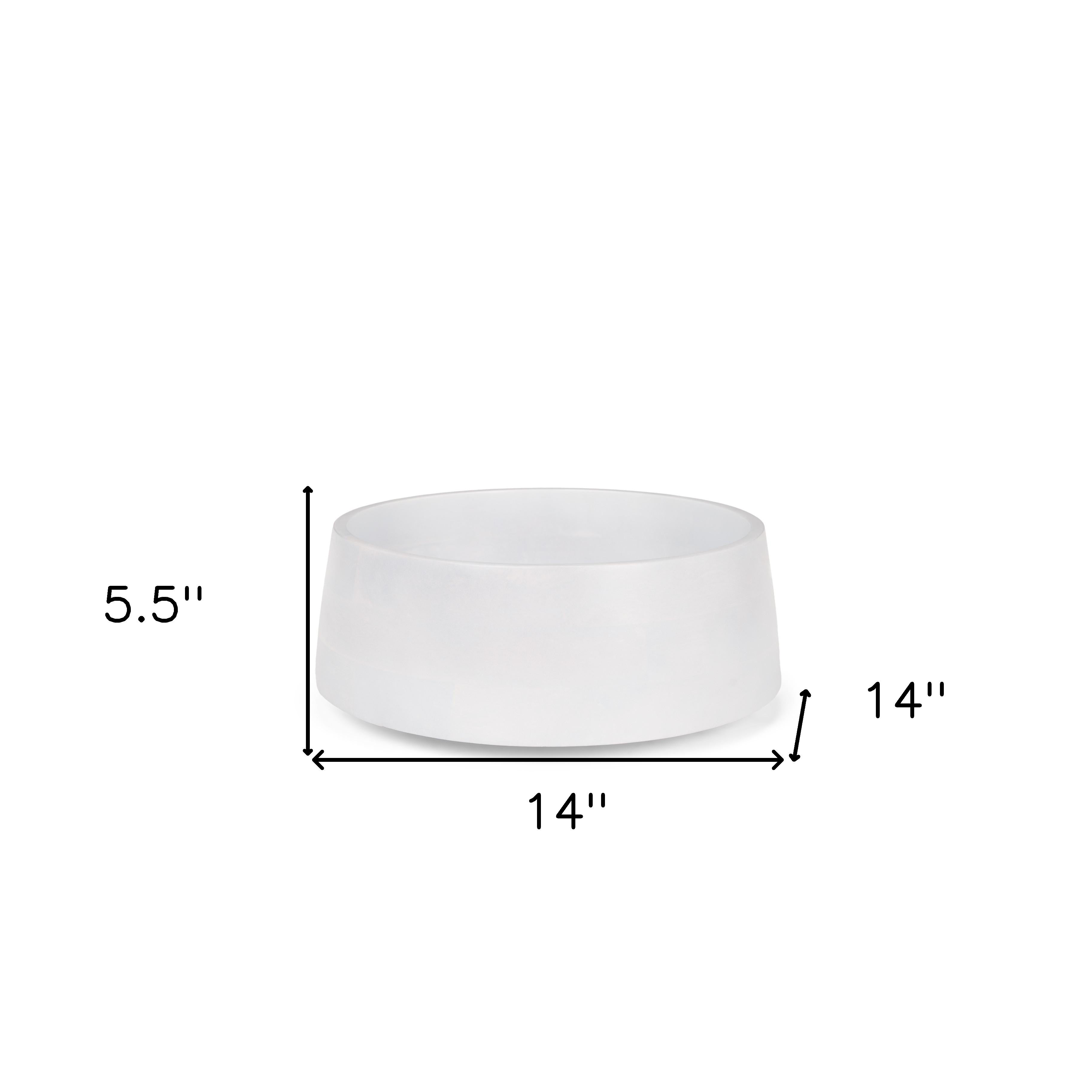 14" White Wood Round Centerpiece Bowl