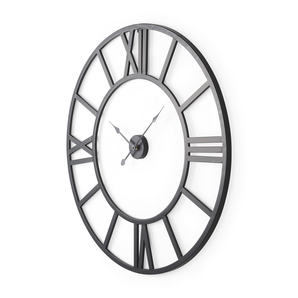 42" Black Iron Analog Round Wall Clock