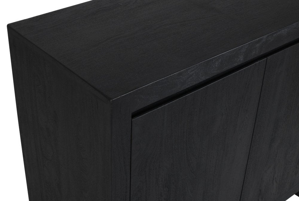 42" Graphite Distressed Reclaimed Wood Sideboard With Two Doors