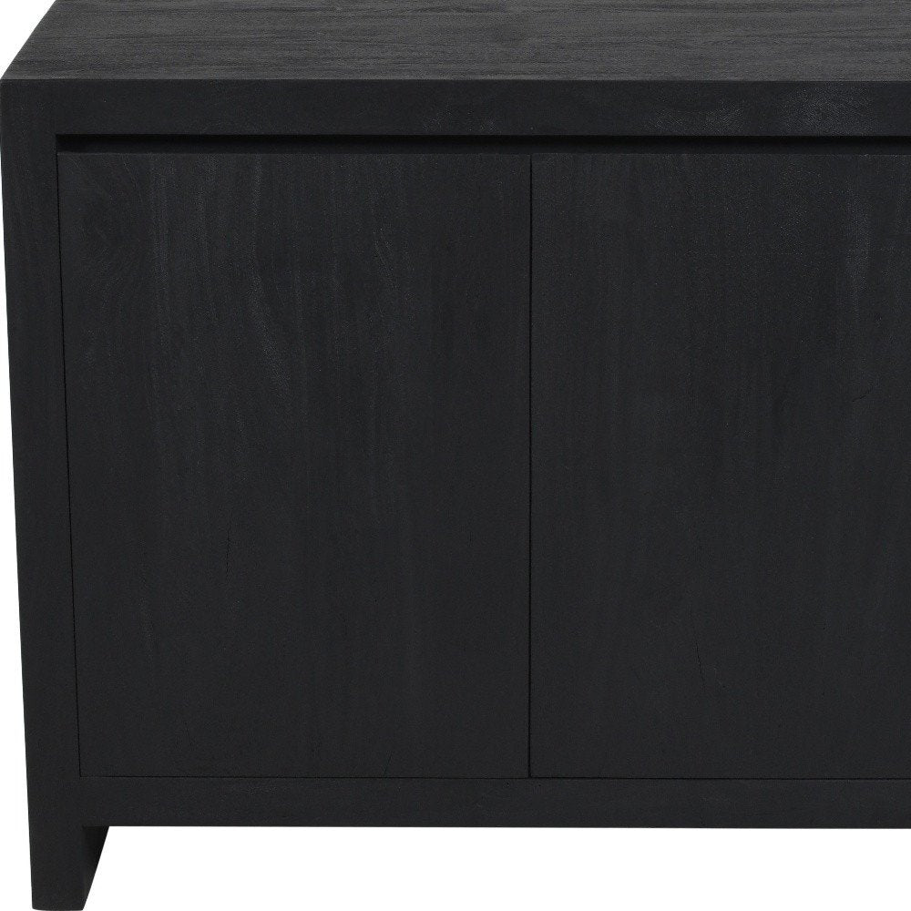 42" Graphite Distressed Reclaimed Wood Sideboard With Two Doors