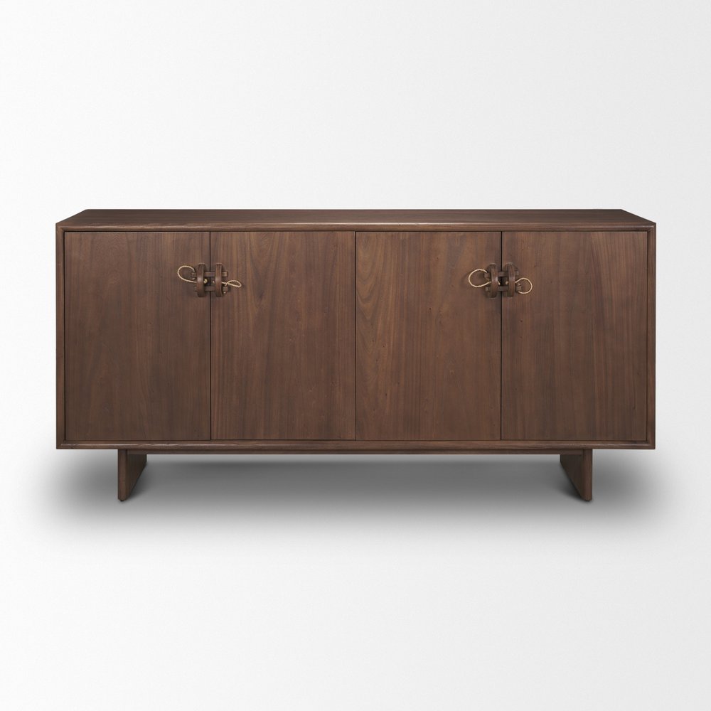 71" Brown Sideboard Soft Close with Four Doors