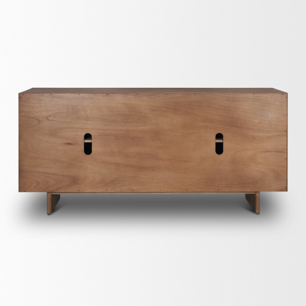 71" Brown Sideboard Soft Close with Four Doors