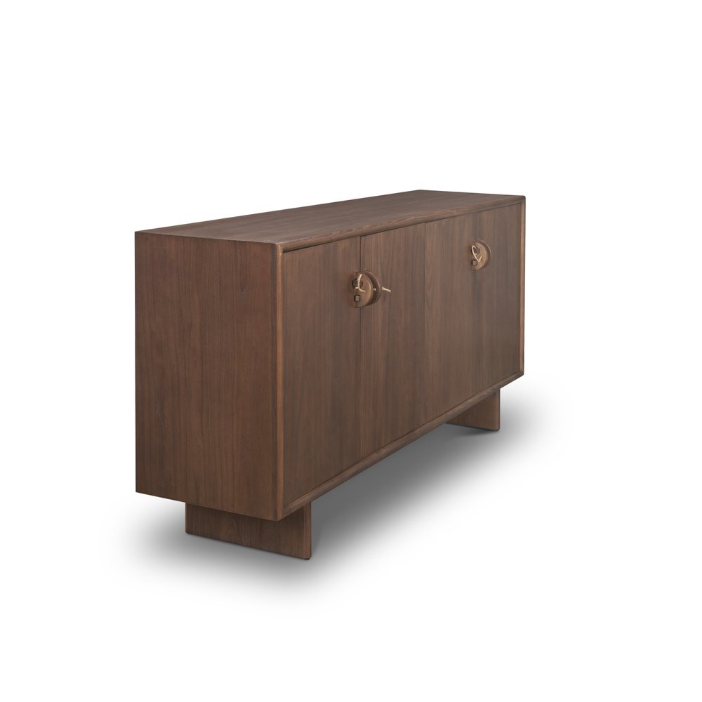 71" Brown Sideboard Soft Close with Four Doors