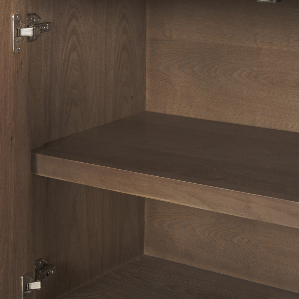 71" Brown Sideboard Soft Close with Four Doors