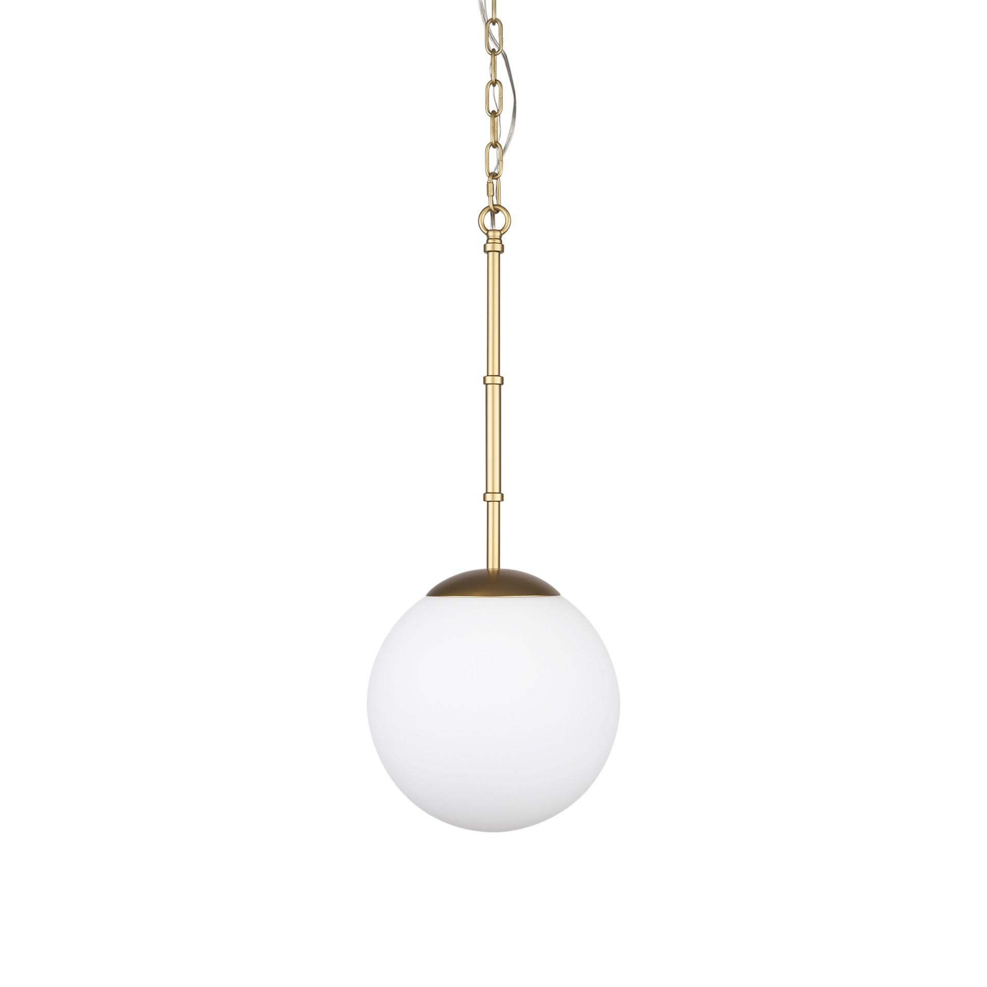 Gold And White Single Metal Dimmable Ceiling Light With White Shades