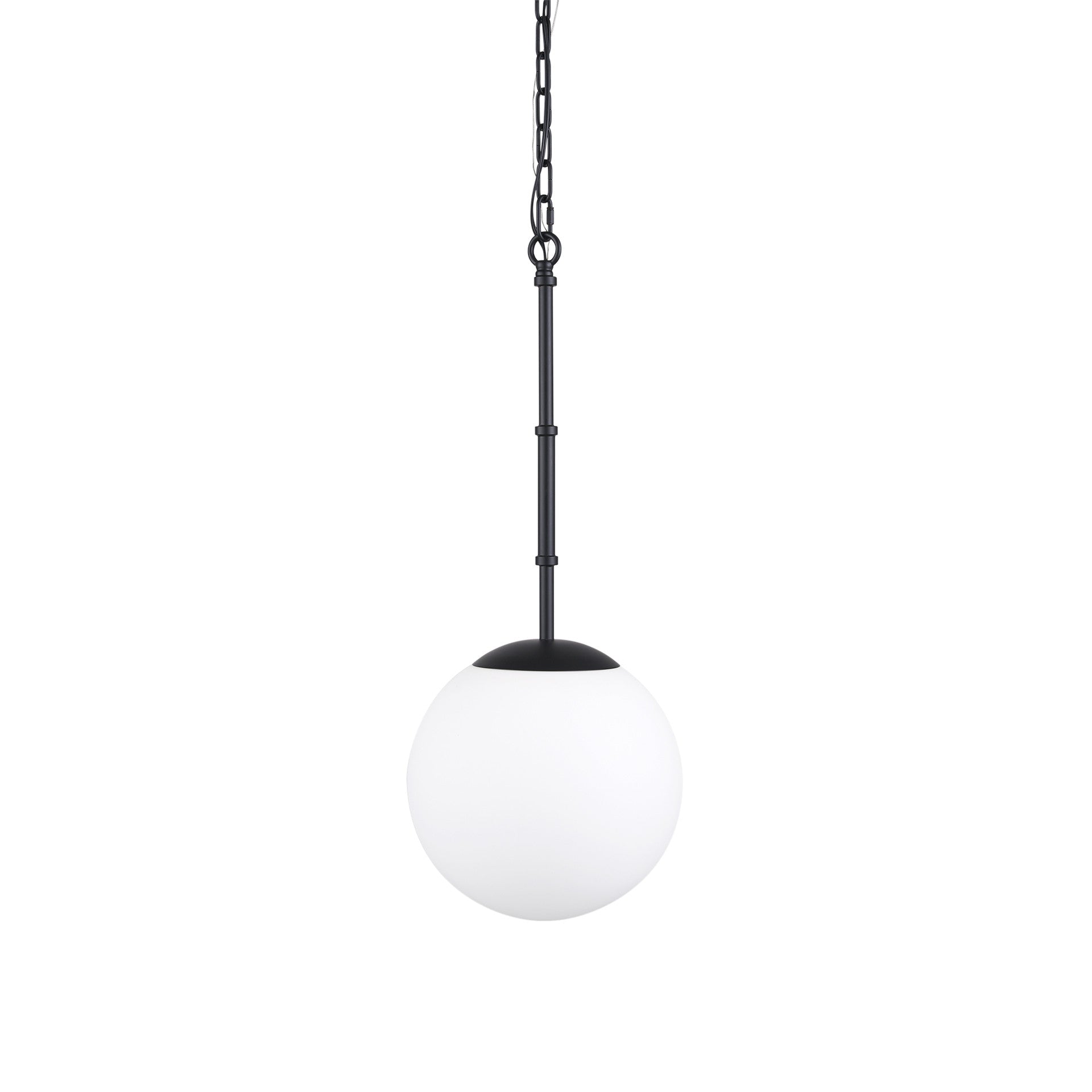 Black And White Single Metal Dimmable Ceiling Light With White Shades
