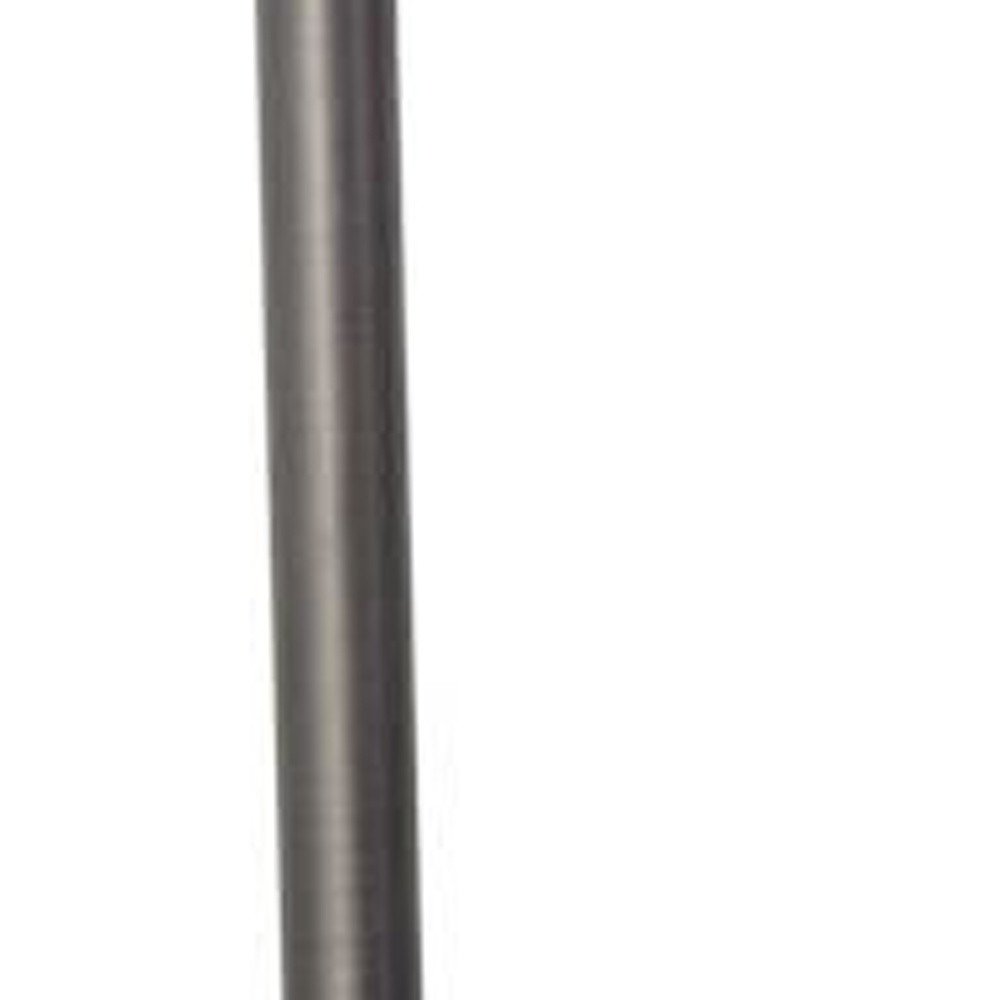 25" Gray Round Bedside Lamp With Drum Shade