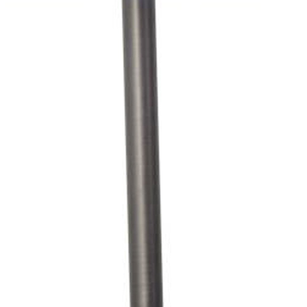 25" Gray Round Bedside Lamp With Drum Shade