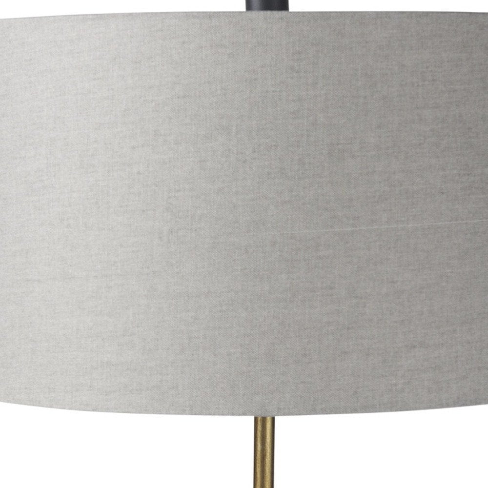 29" Navy Blue Round Bedside Lamp With Drum Shade