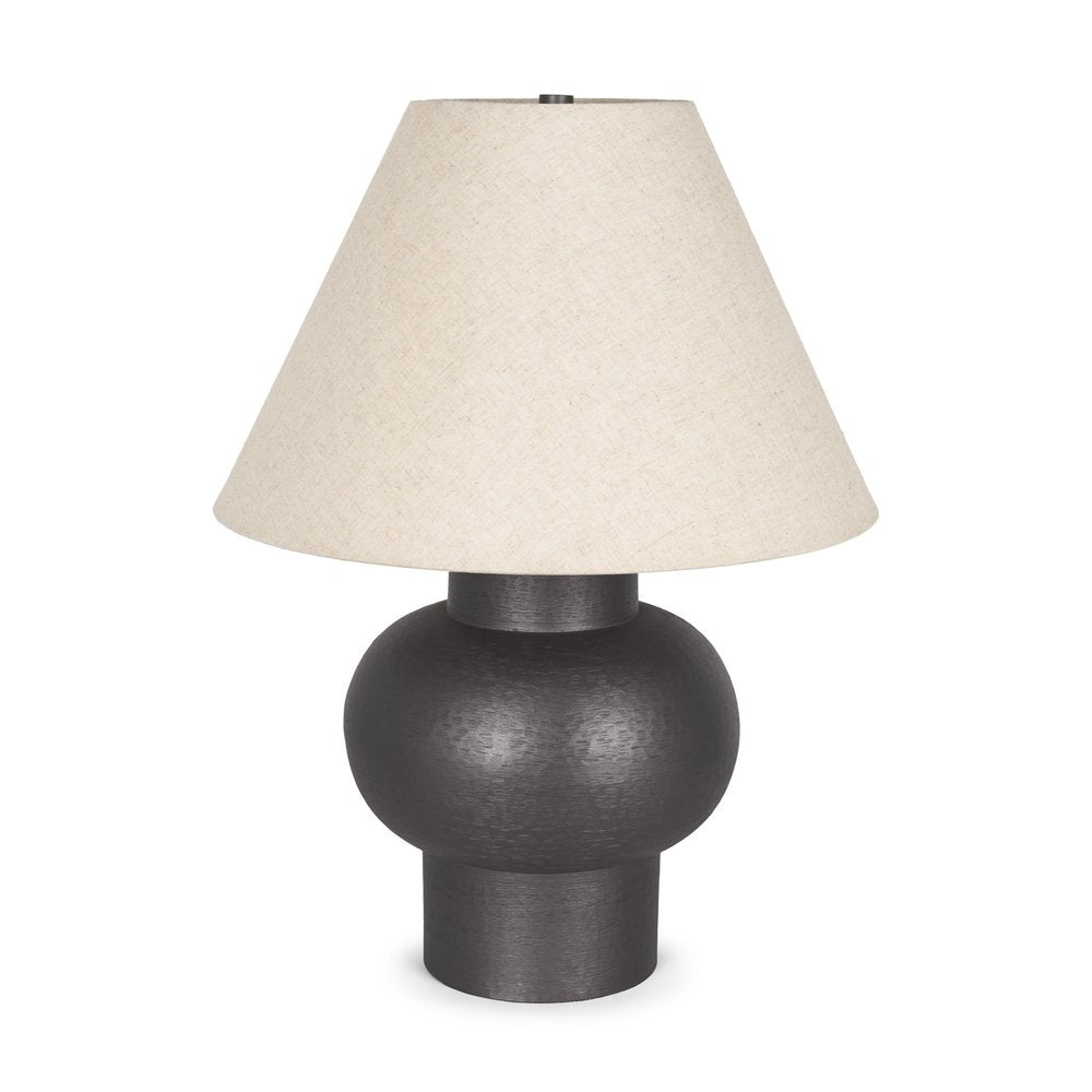 26" Black Round Bedside Lamp With Empire Shade