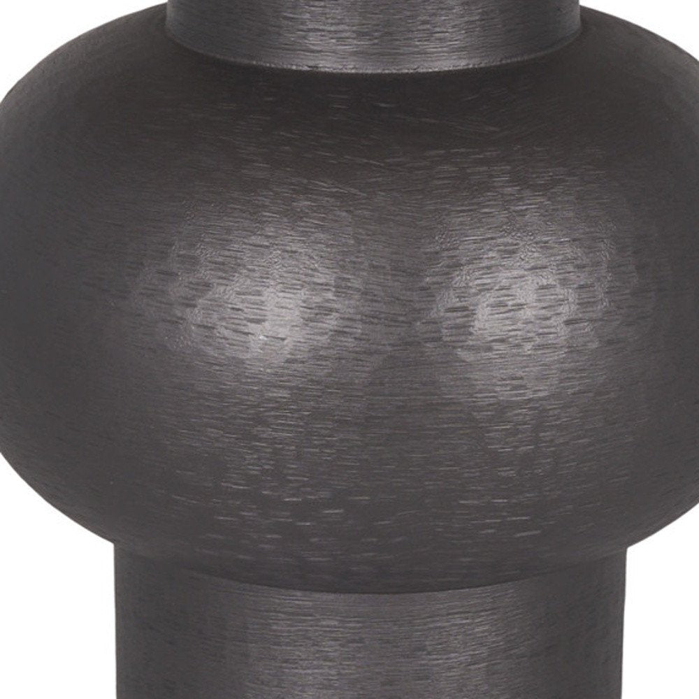26" Black Round Bedside Lamp With Empire Shade