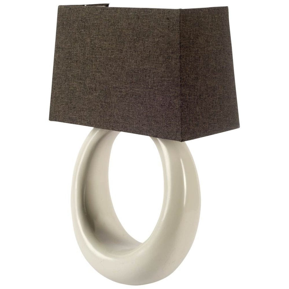 12" Dark Gray And Light Gray Resin and Fabric Armed Sconce