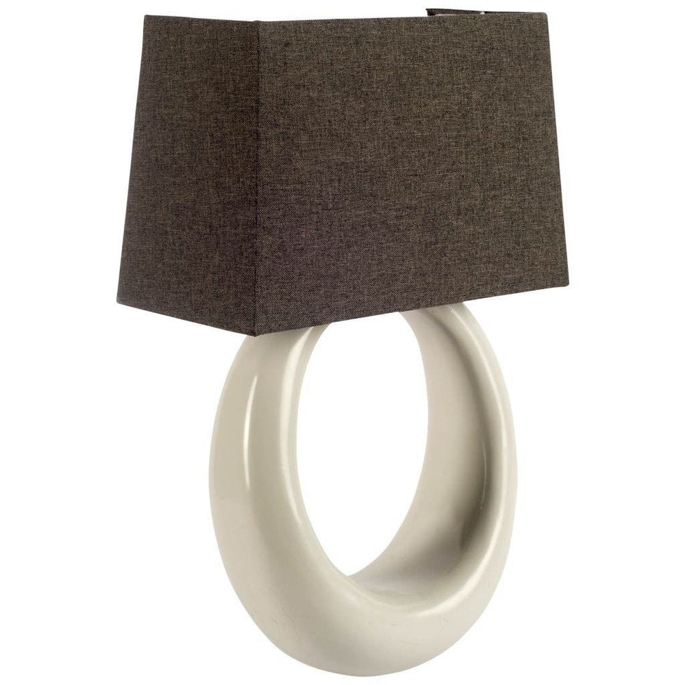 12" Dark Gray And Light Gray Resin and Fabric Armed Sconce
