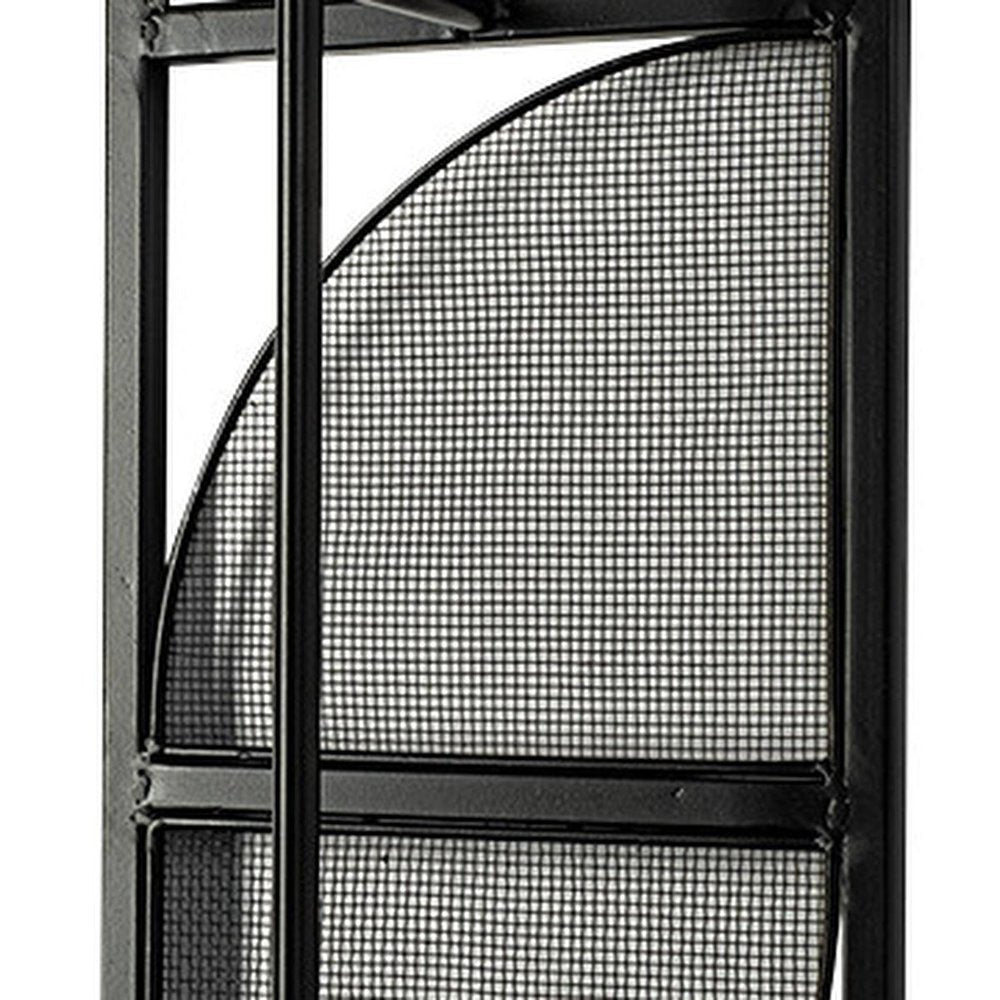 47" Black Metal and Fabric Wallchiere Sconce
