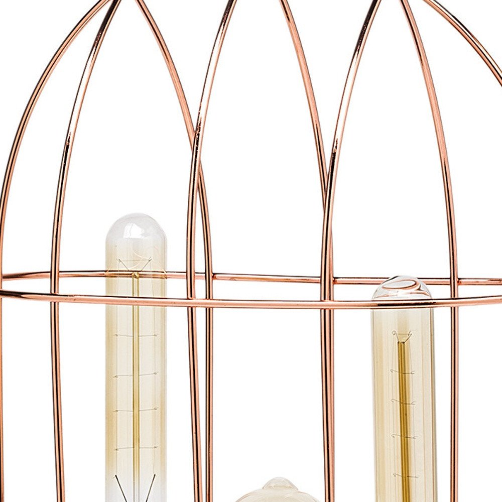 19" Rose Gold And Black Lantern Lantern With Shade