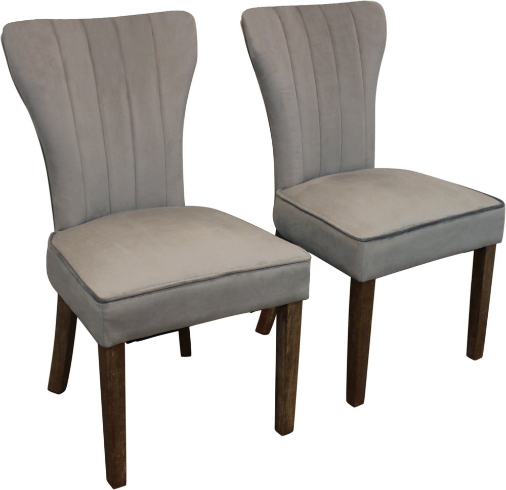 Seven Piece Dark Brown Round Solid Wood Dining Set with Six Chairs