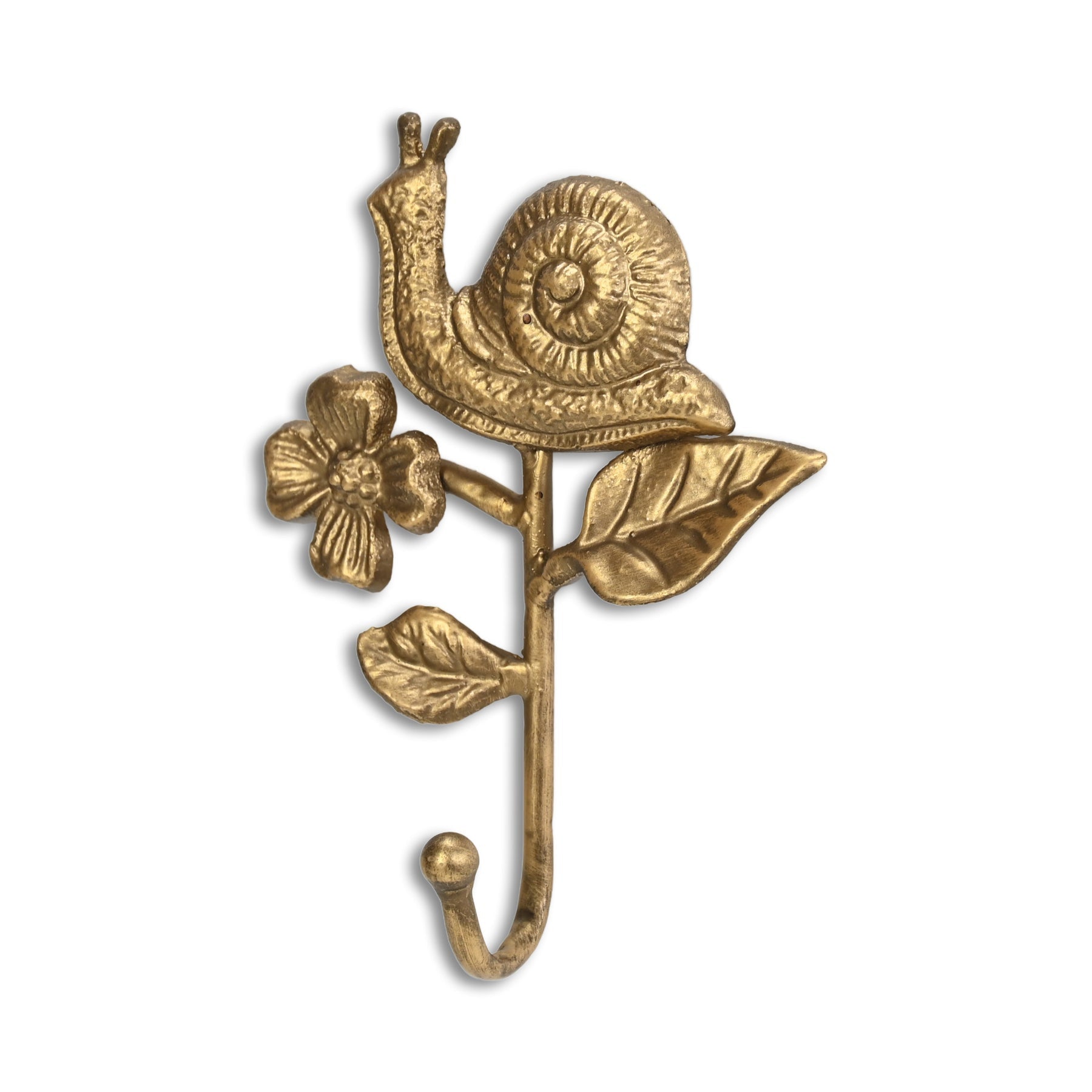 5" Gold Cast Iron Snail Wall Hook