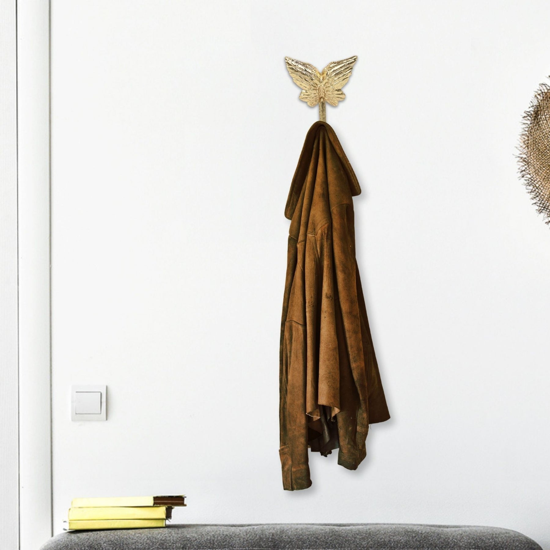 5" Gold Cast Iron Butterfly Wall Hook